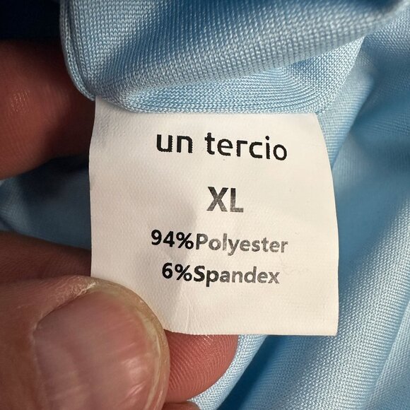 Un Tercio Womens XL Blue Textured Long Sleeve Midi Dress Polyester/Spandex Blend - Picture 6 of 11